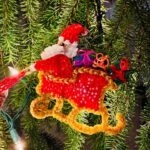 Santa's Sleigh & Reindeer Garland - Handmade Rubber Band Decor - Image 3