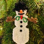 Flurry the Snowman Ornament - Top Hat & Rhinestones - Image 3