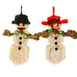 Mr. & Mrs. Snow Ornament Set - Snowman & Snowlady Couple - Image 2