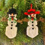 Mr. & Mrs. Snow Ornament Set - Snowman & Snowlady Couple - Image 5