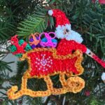 Santa's Sleigh & Reindeer Garland - Handmade Rubber Band Decor - Image 4